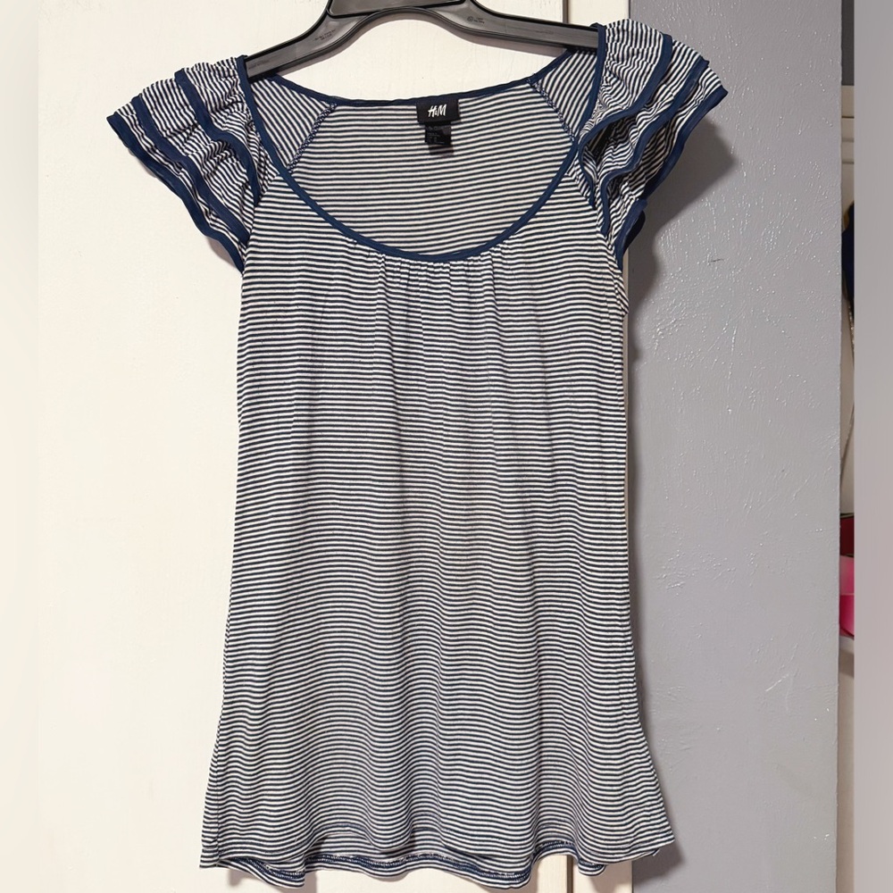 H&M Blue Striped Women's Top